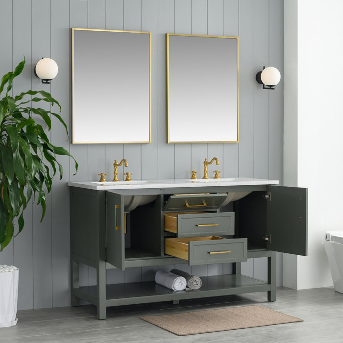 Mercury Row® Vicini 54" Double Bathroom Vanity Set & Reviews Wayfair